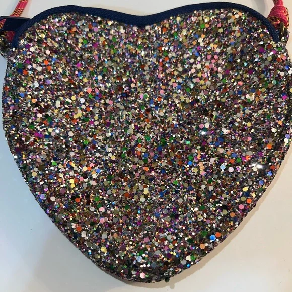 Crewcuts Girls Glitter Heart Bag NWOT - Picture 2 of 7